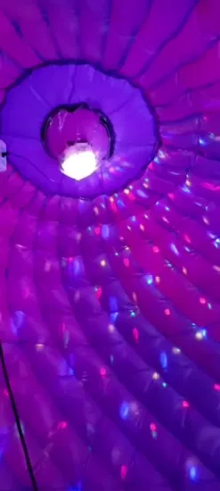 Bouncer de discoteca inflável colorido para pular dança com bola de discoteca LED salto da barraca